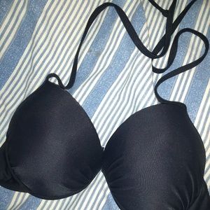 Swim separates! Padded, push-up black bikini top